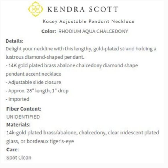 Kendra Scott Kacey Aqua Chalcedony Necklace - NWT - Picture 2 of 14